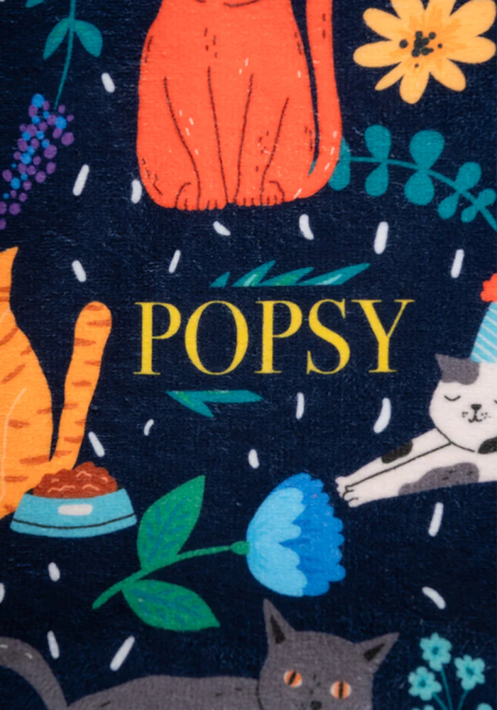 Large Cat Garden Print Towel - Image 4