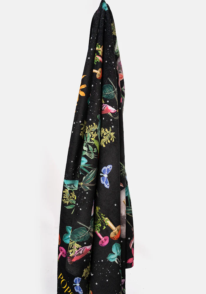Large Midnight Botanical Print Towel - Image 4