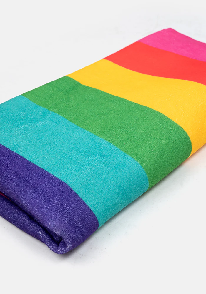 Large Rainbow Stripe Print Towel - Image 3