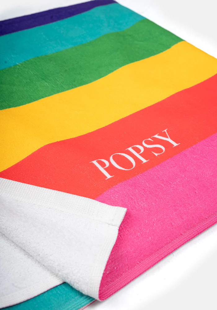 Large Rainbow Stripe Print Towel - Image 4
