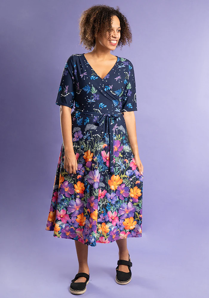 Libelle Border Floral & Dragonfly Print Midi Dress - Image 4