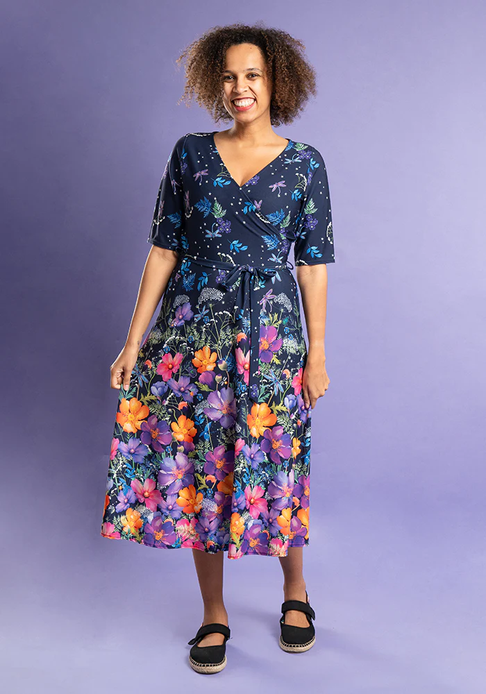 Libelle Border Floral & Dragonfly Print Midi Dress - Image 5