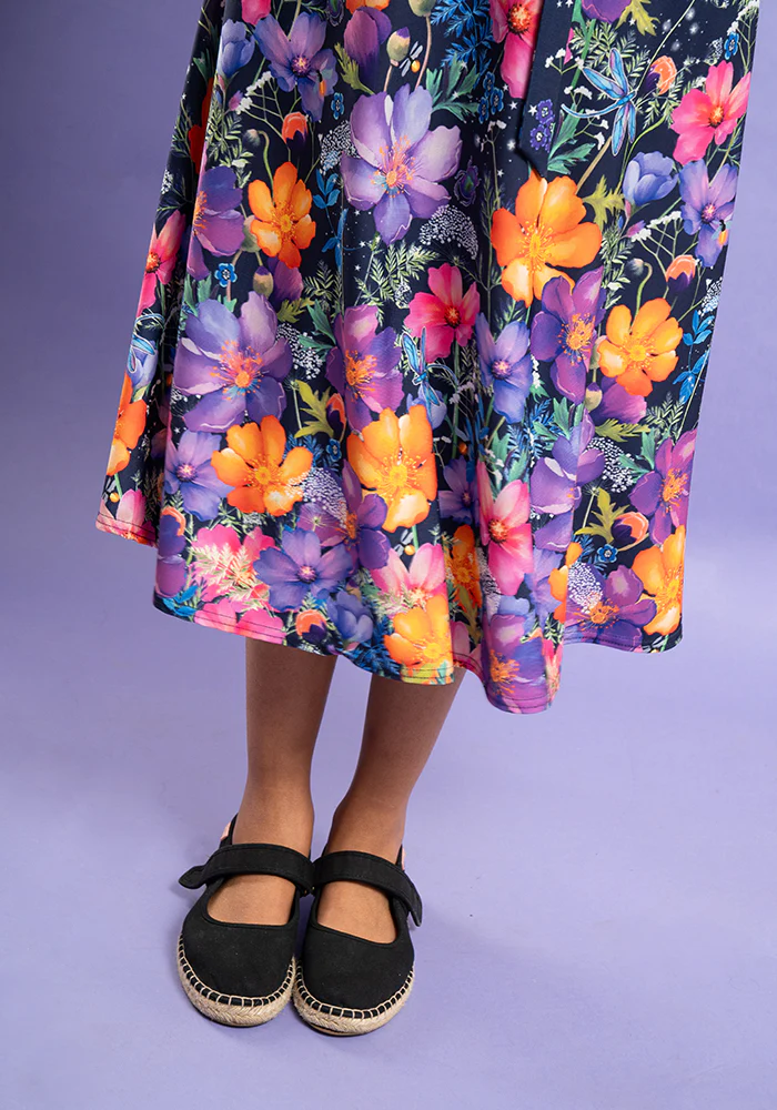 Libelle Border Floral & Dragonfly Print Midi Dress - Image 6