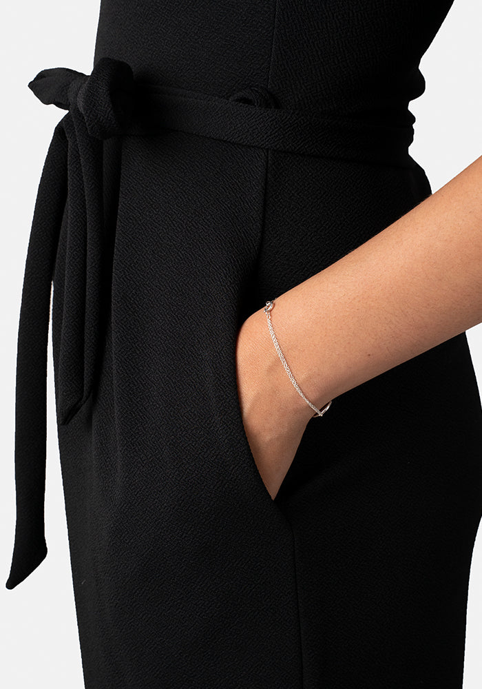 Mercedes Plain Black Culotte Jumpsuit - Image 4