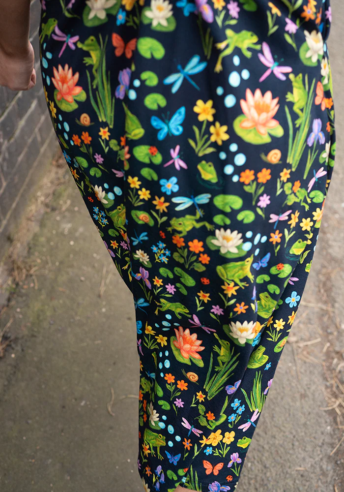 Padme Pond Life Print Cotton Midi Dress - Image 4