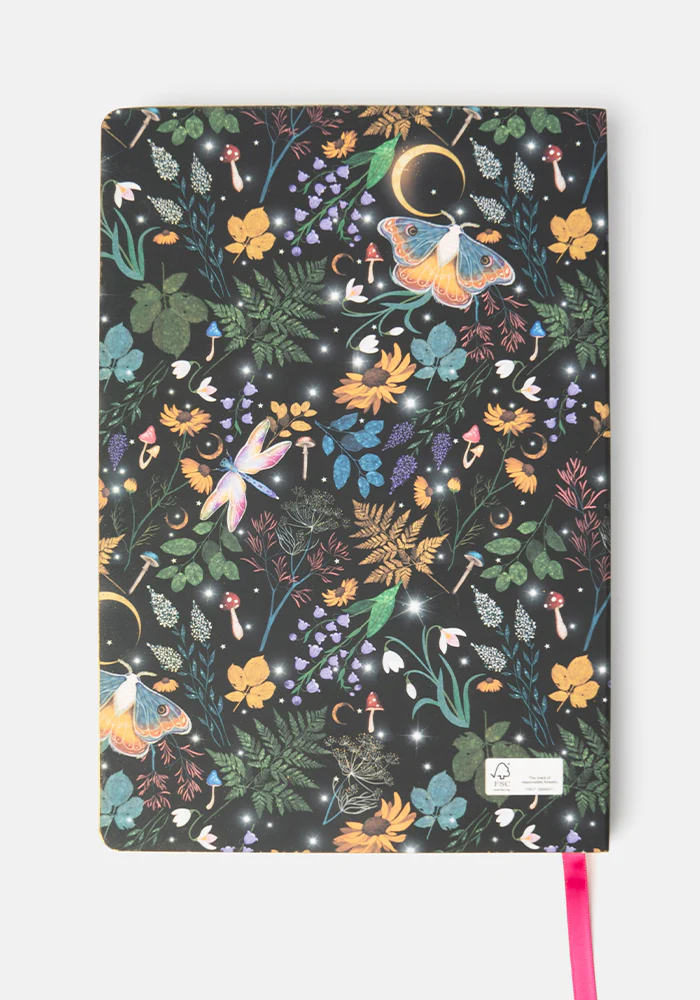 Cute Midnight Moth Print Notebook - Colourful Quirky Journal Gift - Image 4