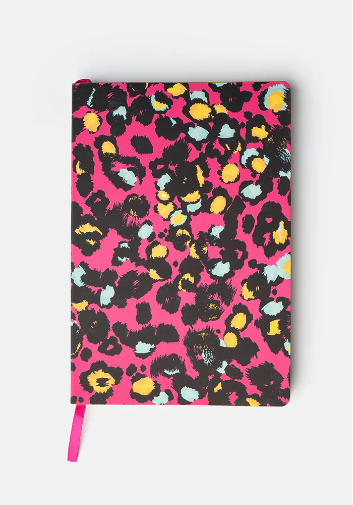 Cute Pink Animal Print Notebook - Colourful Quirky Journal Gift - Image 3
