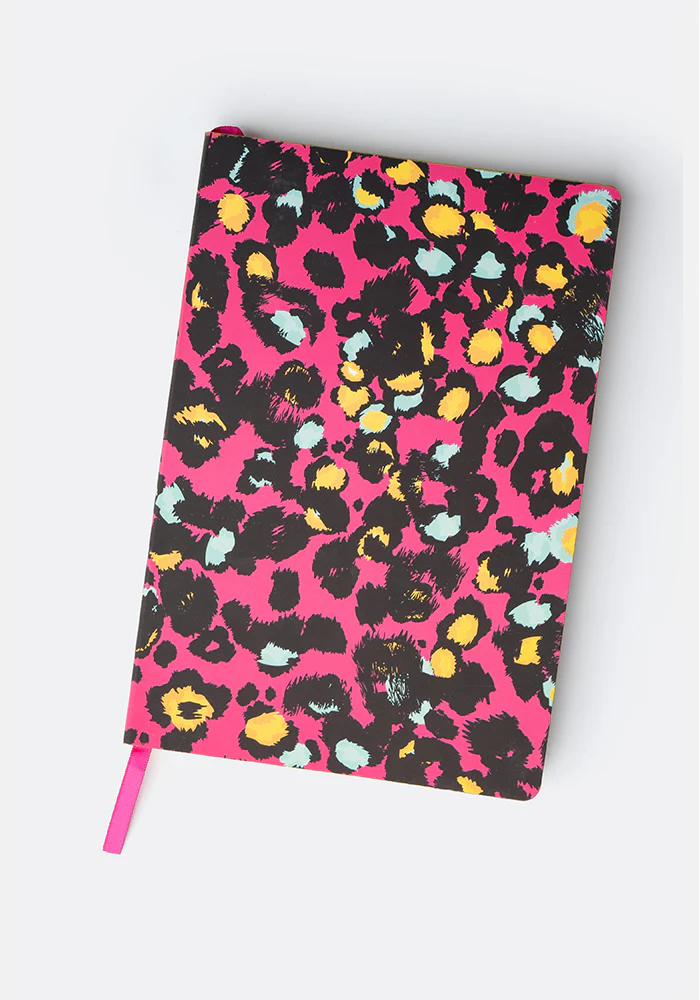 Cute Pink Animal Print Notebook - Colourful Quirky Journal Gift - Image 6