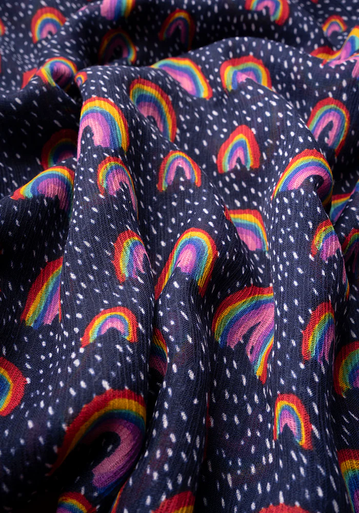 Colourful Women's Lightweight Printed Scarf (Rainbow Conversational Print) - Image 5