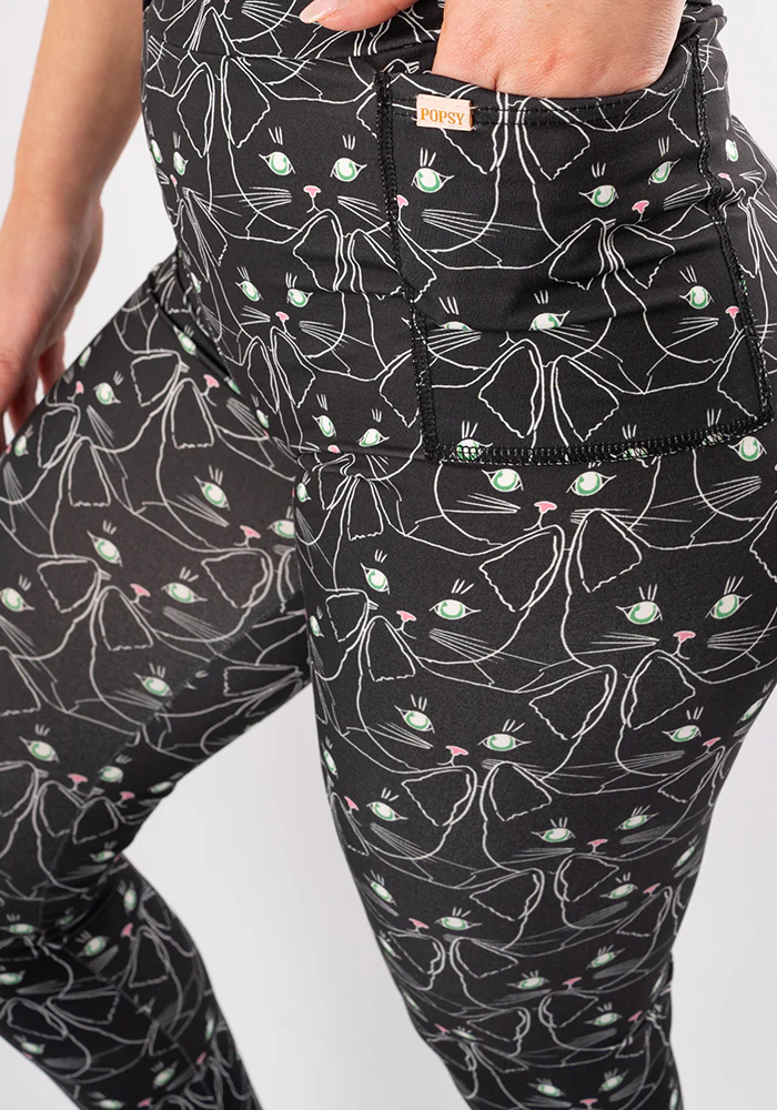 Rene Cat Face Print Popsy Leggings - Image 3