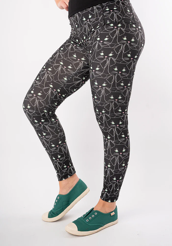 Rene Cat Face Print Popsy Leggings - Image 4