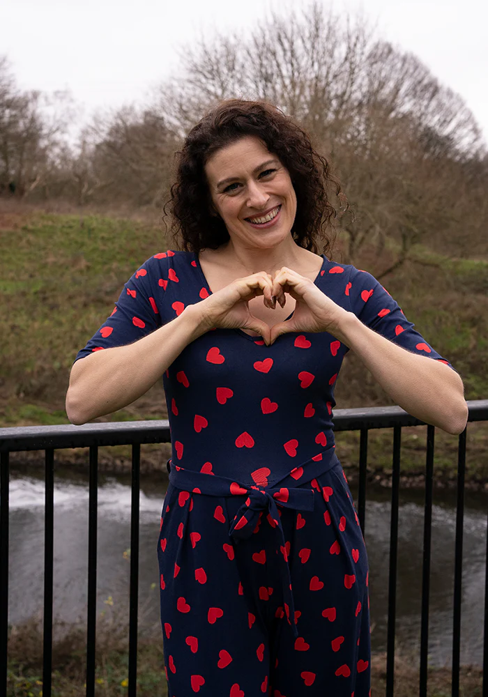 Rubin Heart Print Cotton Jumpsuit - Image 10