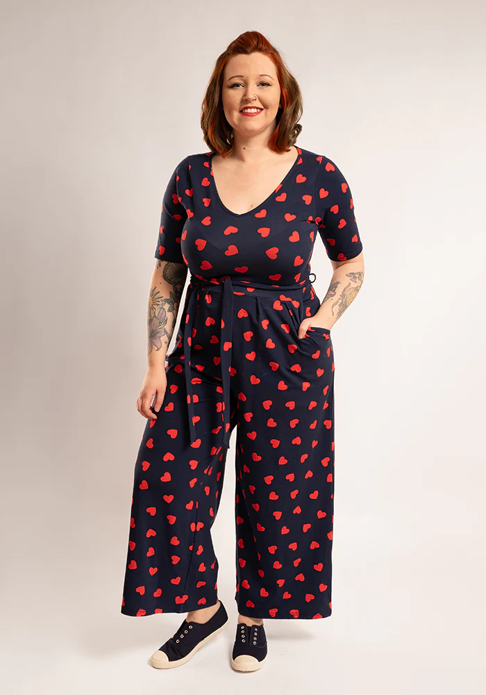 Rubin Heart Print Cotton Jumpsuit - Image 4