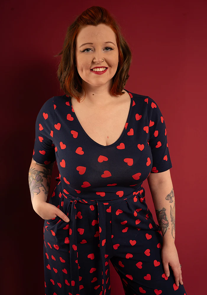 Rubin Heart Print Cotton Jumpsuit - Image 7