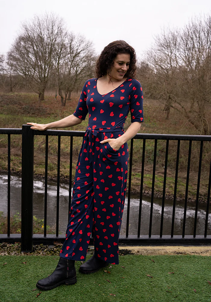 Rubin Heart Print Cotton Jumpsuit - Image 9