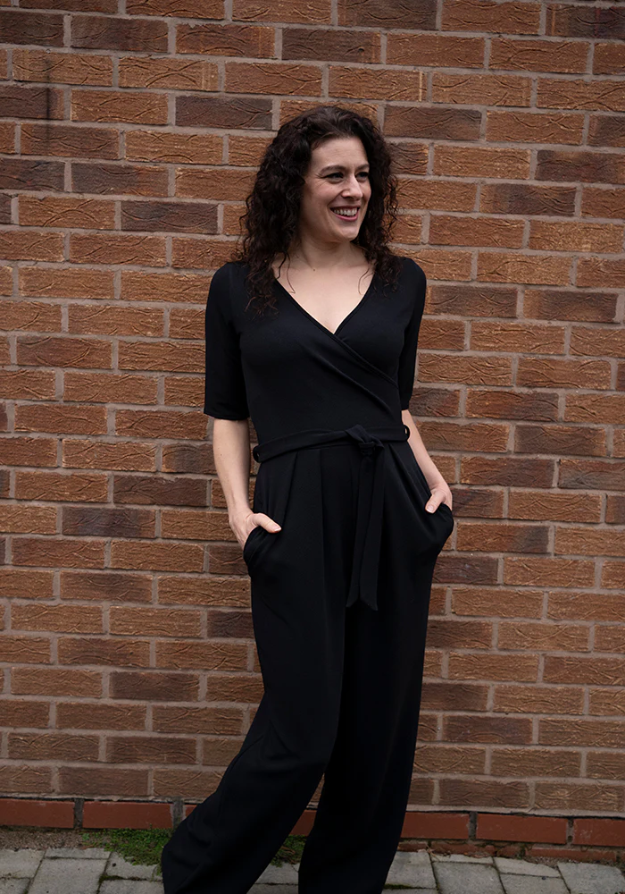 Sade Plain Black Full Length Jumpsuit - Image 6