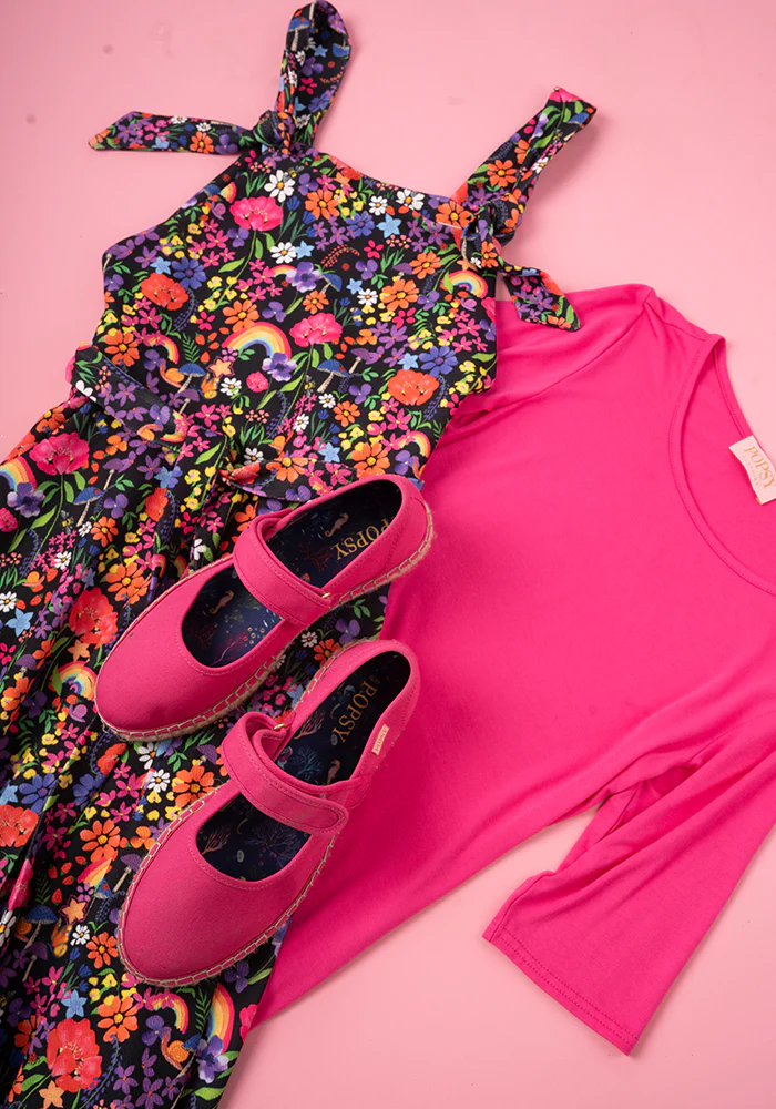 Tamar Rainbow Garden Print Pinafore - Image 10