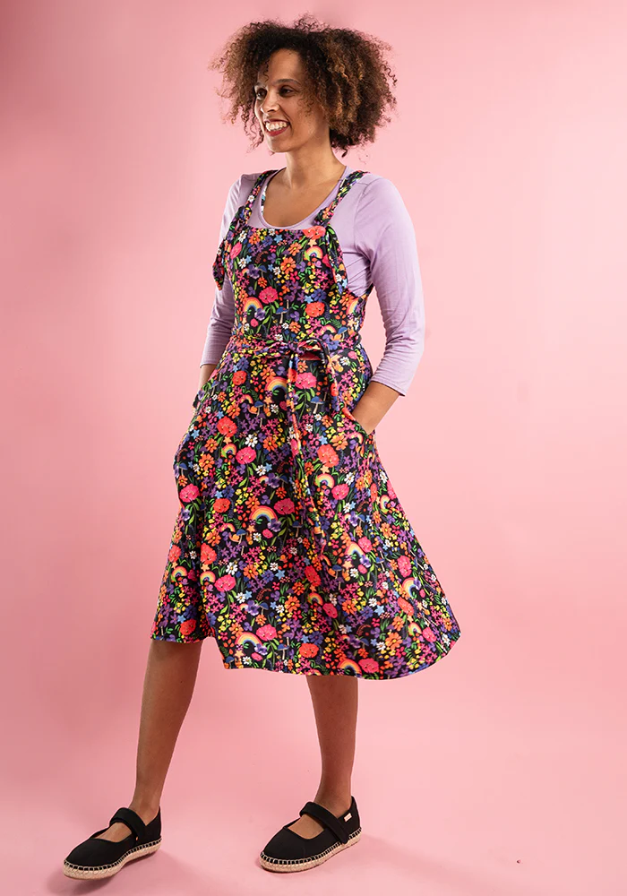 Tamar Rainbow Garden Print Pinafore - Image 11