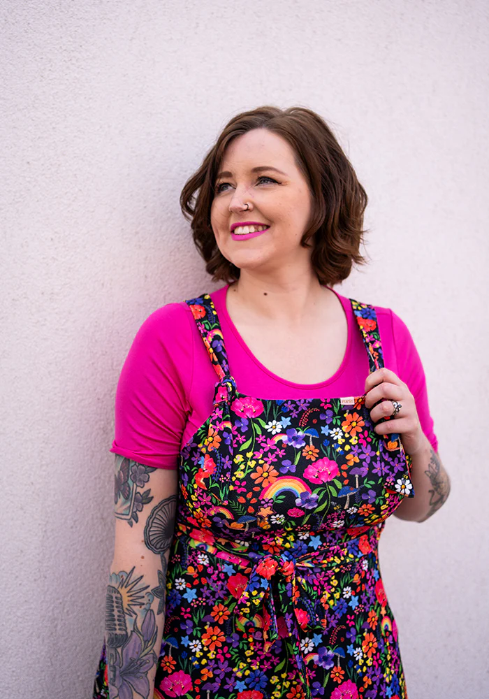 Tamar Rainbow Garden Print Pinafore - Image 4