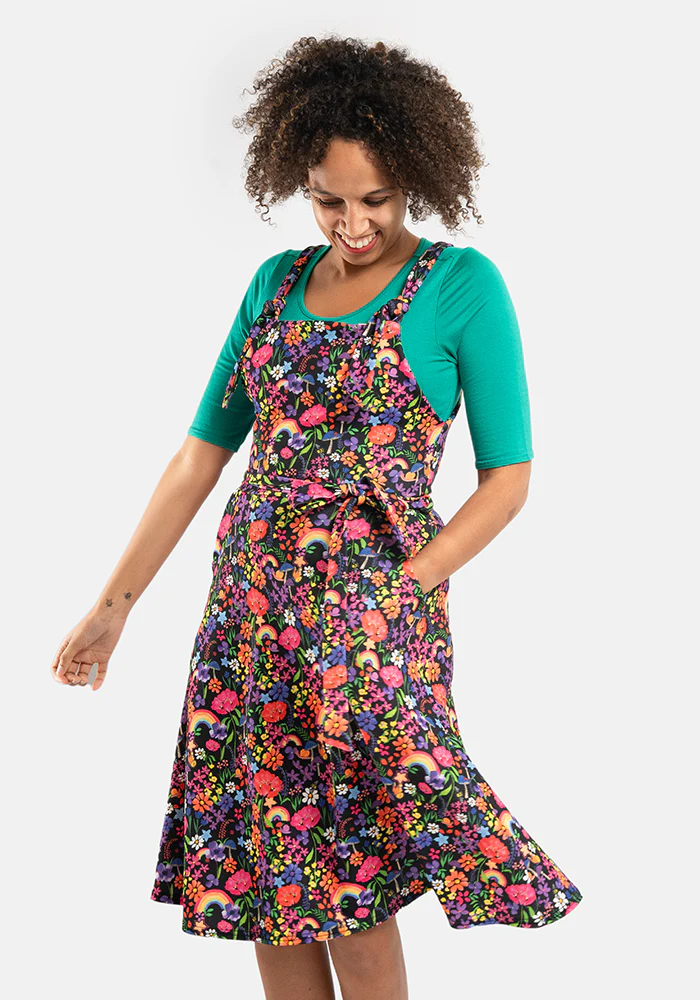 Tamar Rainbow Garden Print Pinafore - Image 5