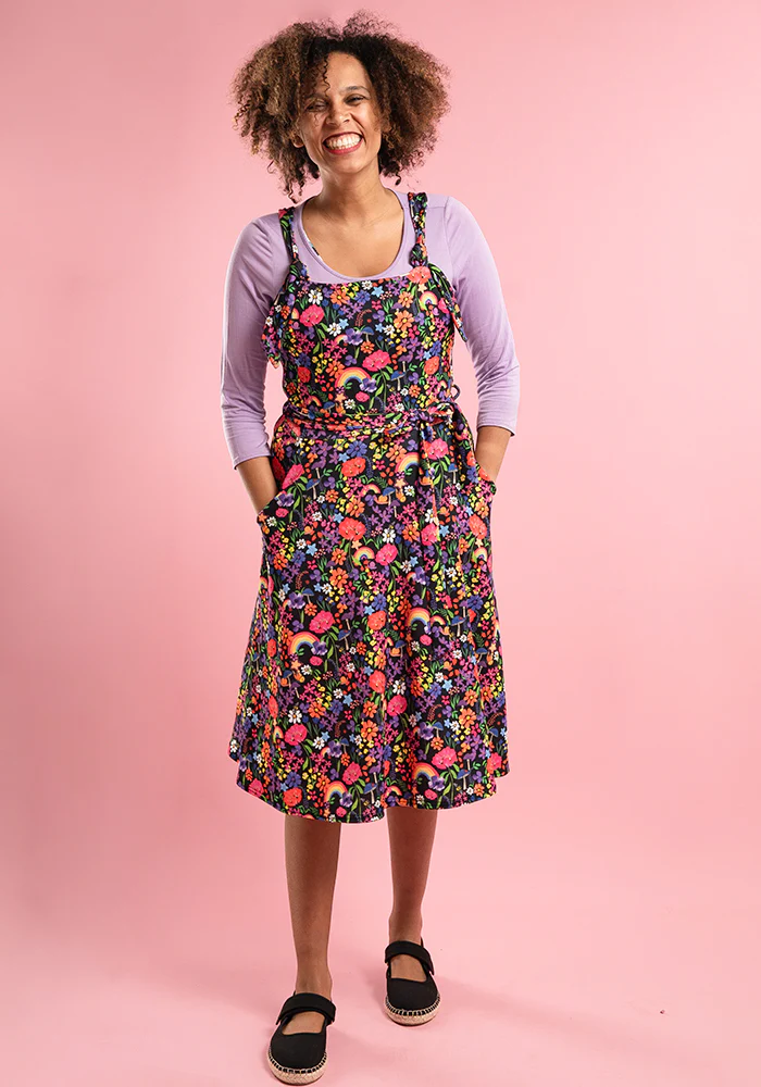 Tamar Rainbow Garden Print Pinafore - Image 6