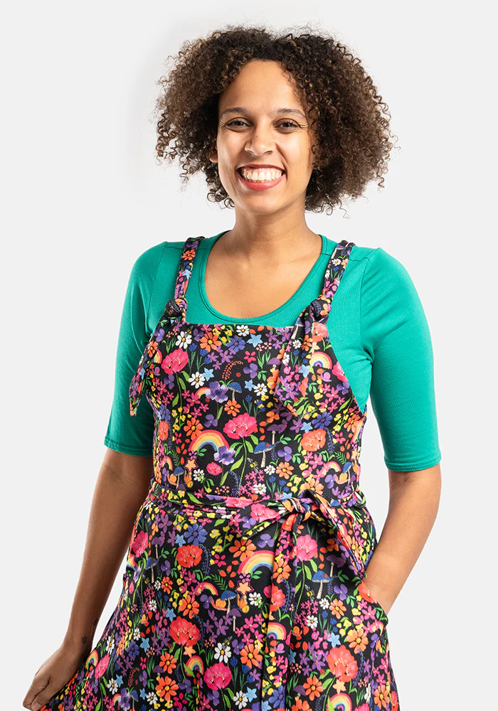 Tamar Rainbow Garden Print Pinafore - Image 7
