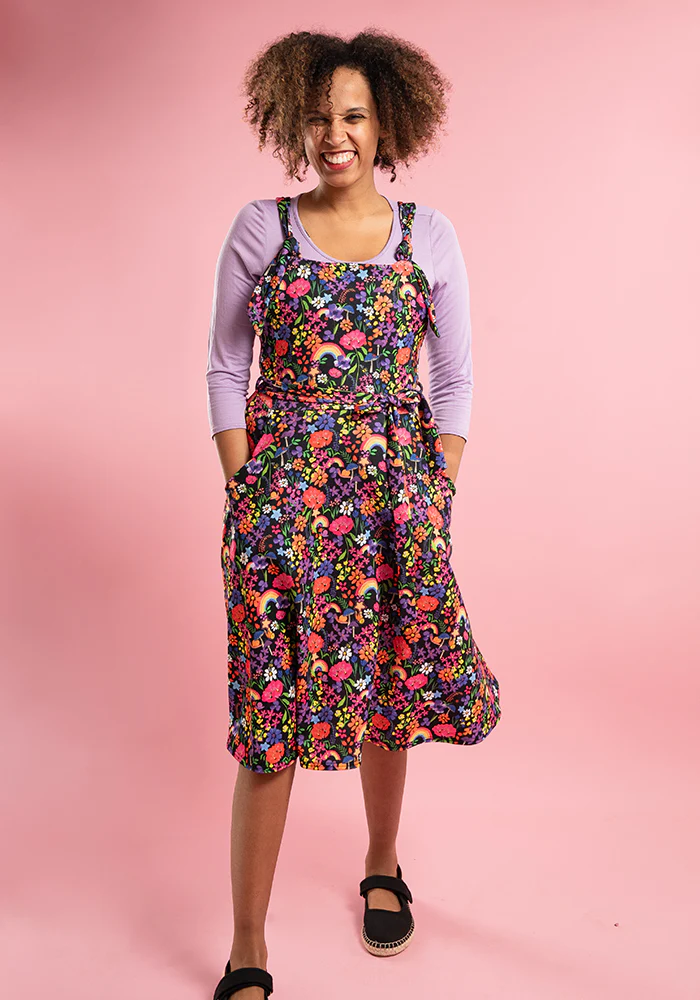 Tamar Rainbow Garden Print Pinafore - Image 9