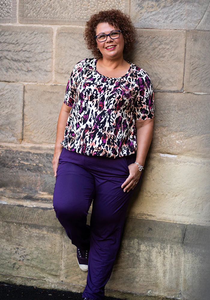 Zola Watercolour Animal Print Cotton Bubble Hem Top - Image 3