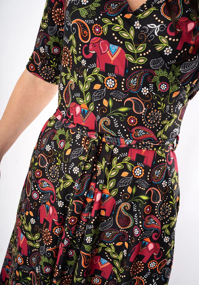 Zuri Elephant Paisley Print Midi Dress - Image 4