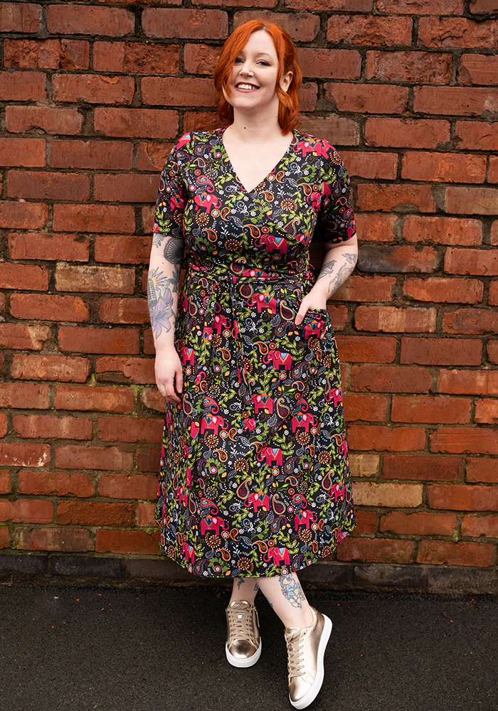 Zuri Elephant Paisley Print Midi Dress - Image 7